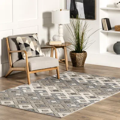 Nuloom Kris Transitional Diamond Indoor/outdoor Area Rug In Gray