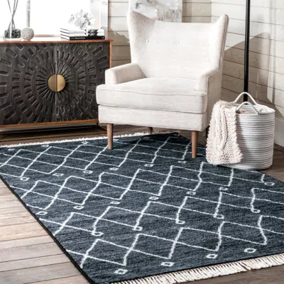 Nuloom Krystal Trellis Tassel Area Rug In Blue
