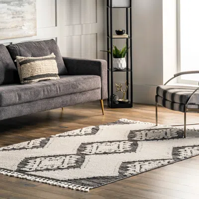 Nuloom Kylee Soft Shaggy Textured Tassel Area Rug In Brown