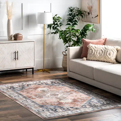 Nuloom Lawrence Traditional Machine Washable Area Rug In Brown