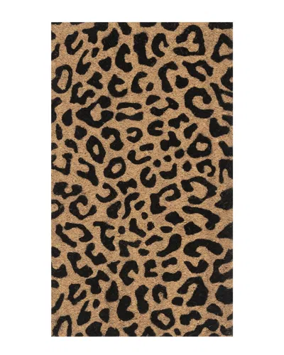Nuloom Leopard Print Coir Doormat Rug In Natural
