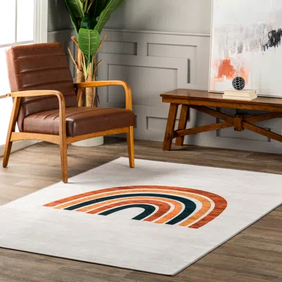 Nuloom Lia Single Rainbow Machine Washable Area Rug In Gold