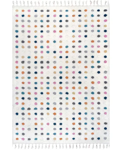 Nuloom Loft Behati Polka Dot Kids Tasseled 5'3" X 7'6" Area Rug In Ivory