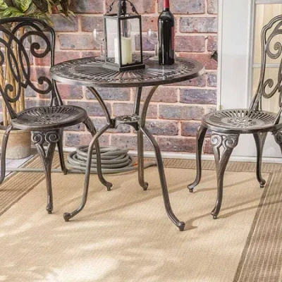 Nuloom Machine Made Outdoor Gris Rug In Brown