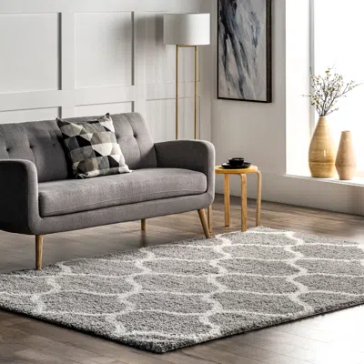 Nuloom Malika Soft & Cozy Trellis Shag Area Rug In Pink
