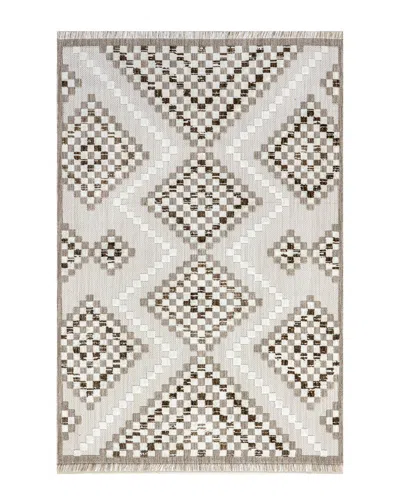 Nuloom Marceline Colorful Modern Diamond Fringe Area Rug In Ivory