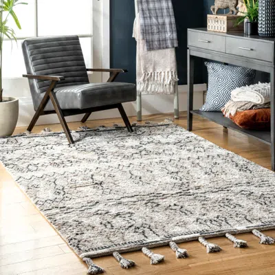 Nuloom Maurade Tribal Tale Flatweave Area Rug In Gray