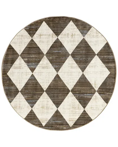 Nuloom Meline Checkered Fringe Rug In Beige