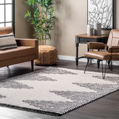 Nuloom Morgan Contemporary Shag Fringe Area Rug In Multi