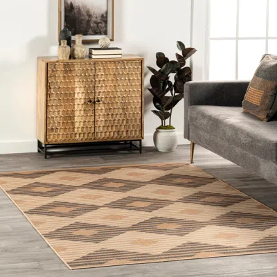 Nuloom Nautical Striped Easy-jute Machine Washable Area Rug In Brown