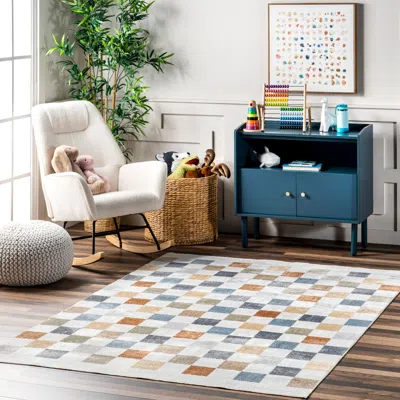 Nuloom Naya Checkered Machine Washable Area Rug In Multi