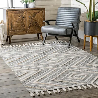 Nuloom Nichola Greek Eye Trellis Area Rug In Gray