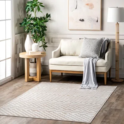 Nuloom Nikita Faded Geometric Machine Washable Area Rug In Gray