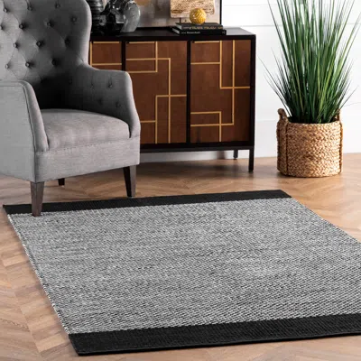 Nuloom Noura Simple Cotton Flatweave Area Rug In Gray