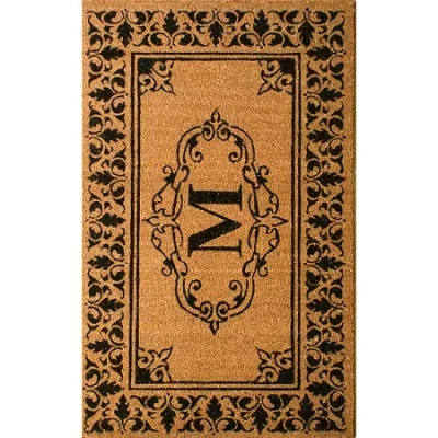Nuloom Novelty Monogrammed Coir Outdoor Doormat - 3'x6' In Multi