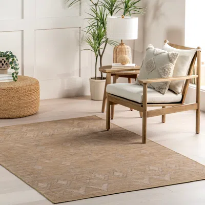 Nuloom Olive Spinclean Classic Geometric Machine Washable Area Rug In Brown
