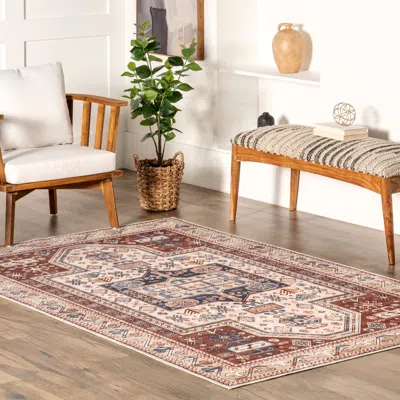 Nuloom Órla Tribal Bordered Machine Washable Area Rug In Multi