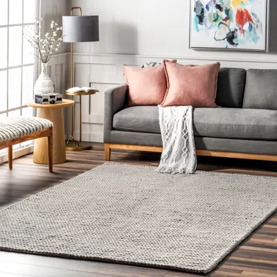 Nuloom Penelope Braided Wool Area Rug In Gray