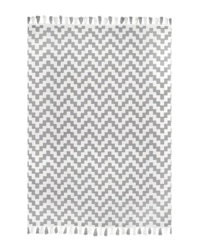 Nuloom Priya Chevron Cotton Tassel Rug In Multi