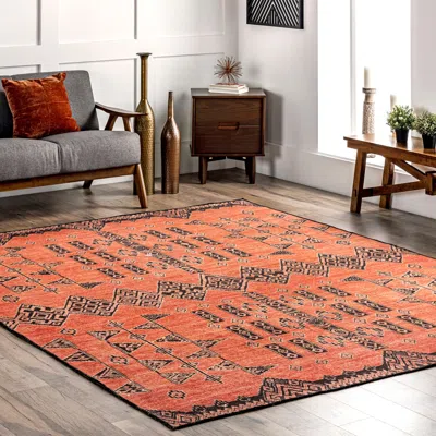 Nuloom Quincy Cotton-blend Traditional Area Rug In Orange