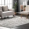 Nuloom Raven Modern Stars High Low Shaggy Tassel Area Rug