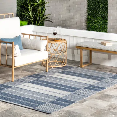 Nuloom Rayla Striped Blocks Indoor/outdoor Area Rug In Multi