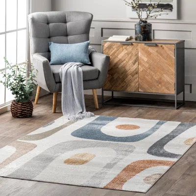 Nuloom Renée Abstract Shapes Machine Washable Area Rug In Multi