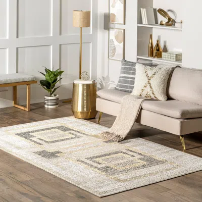 Nuloom Rey Transitional Geometric Area Rug In White