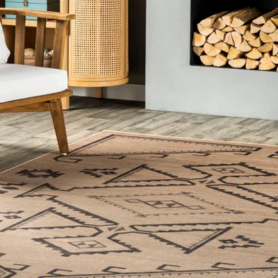 Nuloom Riva Southwestern Easy-jute Machine Washable Area Rug In Brown