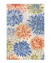 Nuloom Rosana Floral Machine Washable Indoor/outdoor Polyester Rug