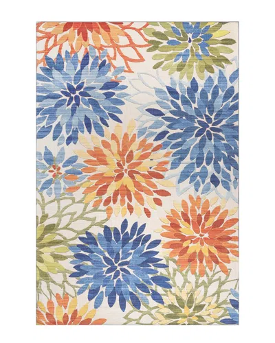 Nuloom Rosana Floral Machine Washable Indoor/outdoor Polyester Rug