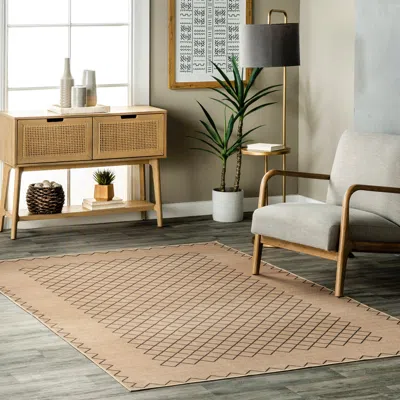 Nuloom Rosita Tribal Trellis Easy-jute Machine Washable Area Rug In Neutral