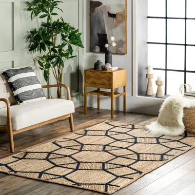 Nuloom Rozalia Jewel Jute Area Rug In Neutral