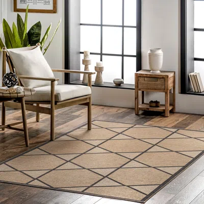 Nuloom Runa Lattice Easy-jute Machine Washable Area Rug In Brown