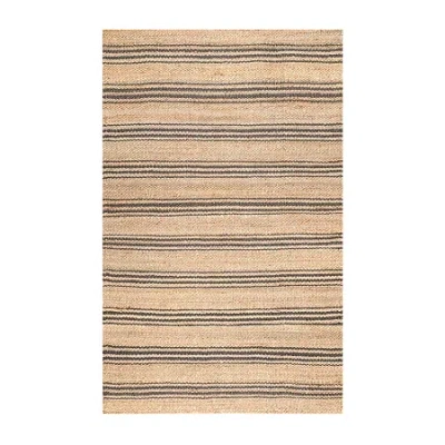 Nuloom Sandy Striped Indoor Rectangular Area Rug In Neutral