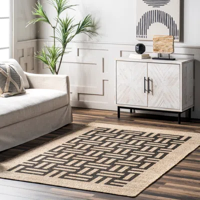 Nuloom Saskia Woven Stripes Jute Area Rug In Neutral