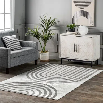 Nuloom Sena Modern Rainbow Area Rug In Gray