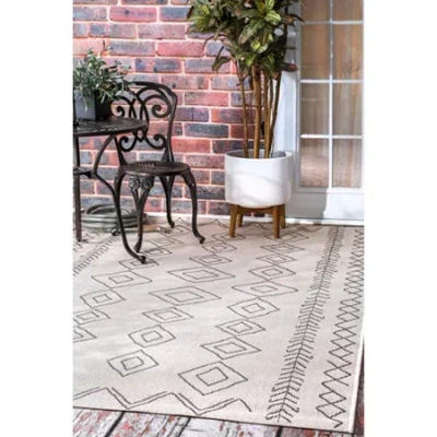 Nuloom Serna Outdoor Rectangular Rug In White