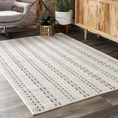 Nuloom Striped Dedra Area Rug In White