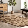 Nuloom Tegan Bohemain Diamond Leather And Jute Area Rug
