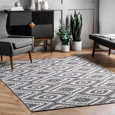 Nuloom Thea Geometric Global Cotton Area Rug In Gray
