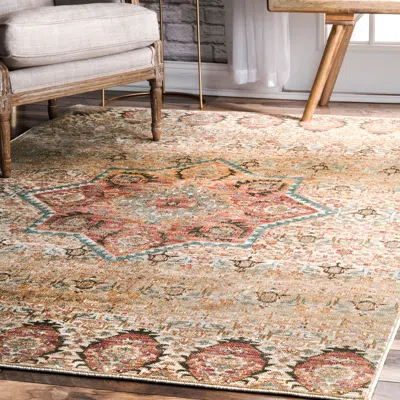 Nuloom Traditional Doreen Medallion Area Rug In Brown