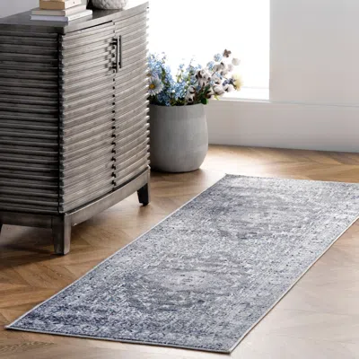 Nuloom Transitional Medallion Lucille Area Rug In Gray