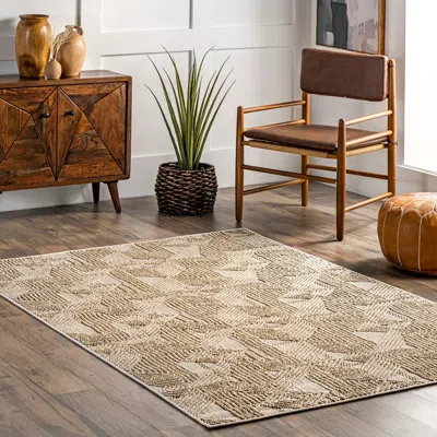 Nuloom Trinity Textured Abstract Diamonds Area Rug In Brown
