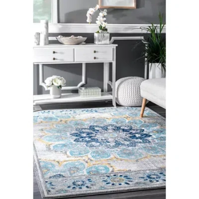 Nuloom Vintage Floral Kiyoko Rug In Blue