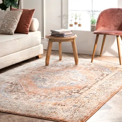 Nuloom Vintage Kate Medallion Area Rug In Blue