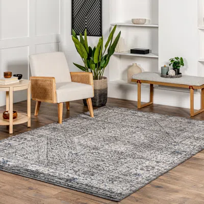 Nuloom Vintage Medallion Doris Area Rug In Gray