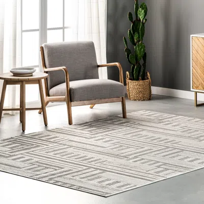 Nuloom Violet Modern Abstract Linework Area Rug In Neutral