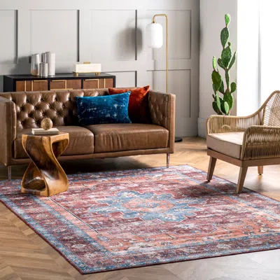 Nuloom Zena Machine Washable Medallion Area Rug In Multi