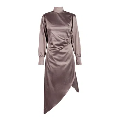 Numbat Women's Alisha  Brown Silk Satin Dress